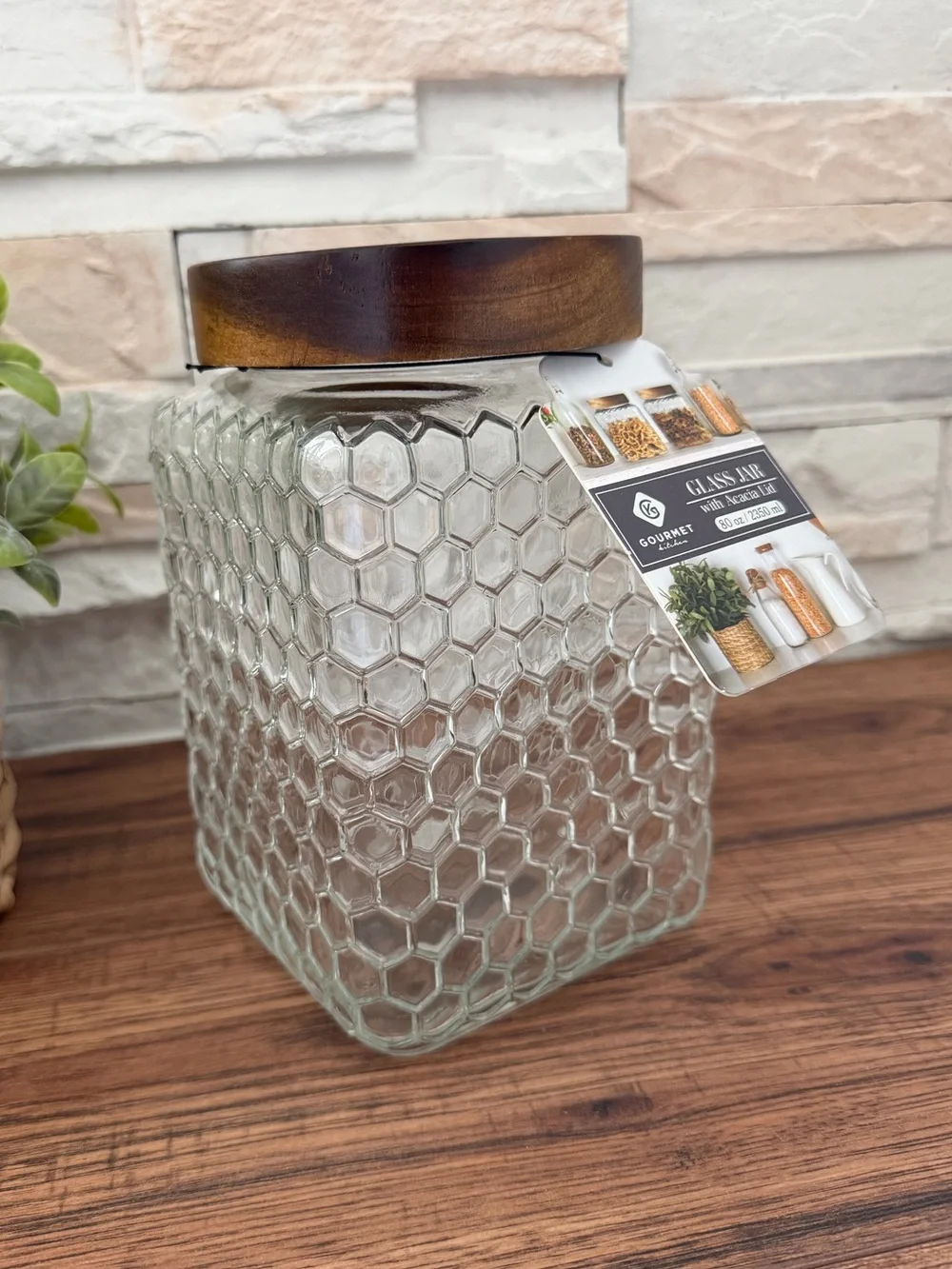 🆕 Glass Honeycomb 80oz Storage Jar / Canister! - Picture 2 of 5